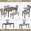 Ensemble de salle à manger de cuisine 6 pièces, table de salle à manger rectangulaire en bois avec 4 chaises rembourrées et un banc, ensemble de table de salle à manger pour 6 personnes, salon, bar et cuisine, noyer