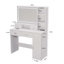 Coiffeuse avec miroir lumineux à 3 couleurs DEL et prise de courant, coiffeuse avec tiroirs, boîte de rangement et tablette, coiffeuse avec tabouret de chambre-364213631