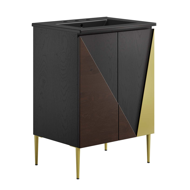 Modway Alchemist Free Standing Single Bathroom Vanity, Black, 25"