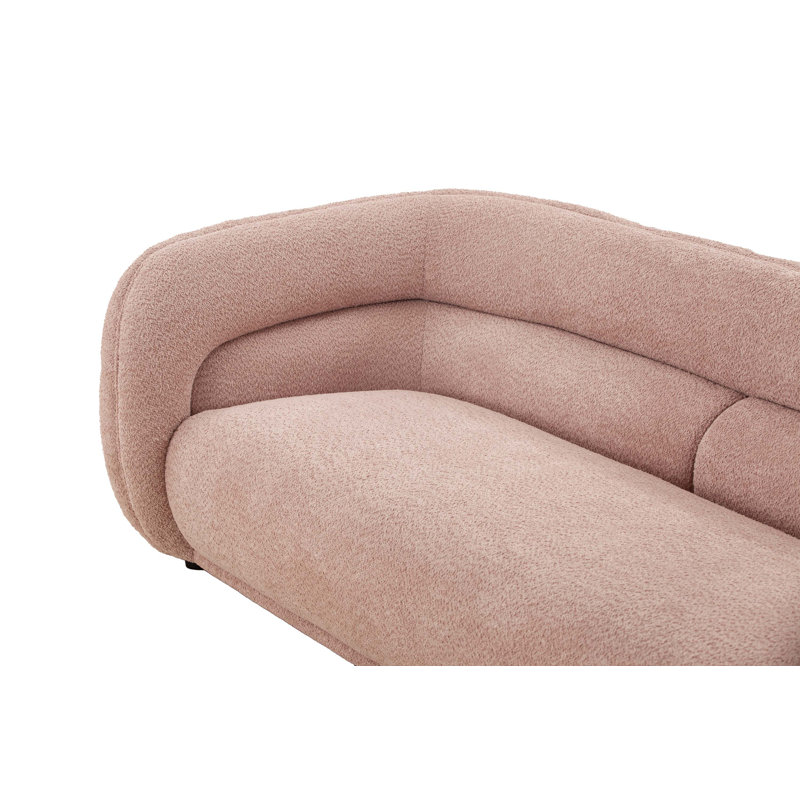 Canapé à accoudoirs arrondis 90,6 po Yaw, Polyester, Rose