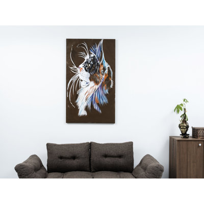 Ornement mural en toile 47 po x 27 po - peint à la main, ajoute de la grâce à votre espace