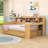 Wooden Daybed with Twin Trundle, Storage Shelves-368865974-367056027