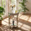 Kai Lee 13.8" W x 13.8" D x 21" H 2-Tier Crystal Inlay Mirrored Glass End Table