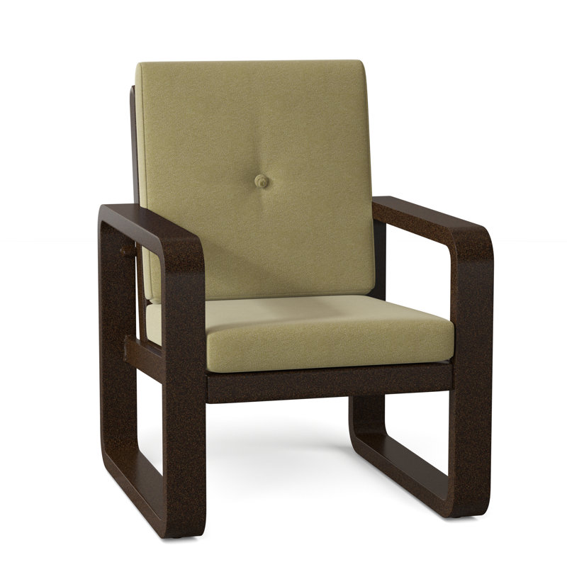 Vale Outdoor Dining Armchair, Chestnut Brown, Canvas Bird's Eye Sunbrella® Canvas