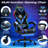 HOFFREE Gaming Chair With LED RGB Lights Massage Video Gamer Chairs With Footrest Ergonomic High Back Reclining Computer Chair With Adjustable Lumbar Support-104296949