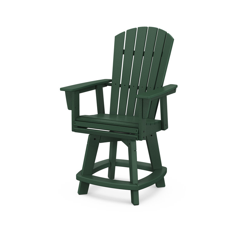Chaise de comptoir pivotante Nautical Curveback Adirondack, 23,25 po, Vert