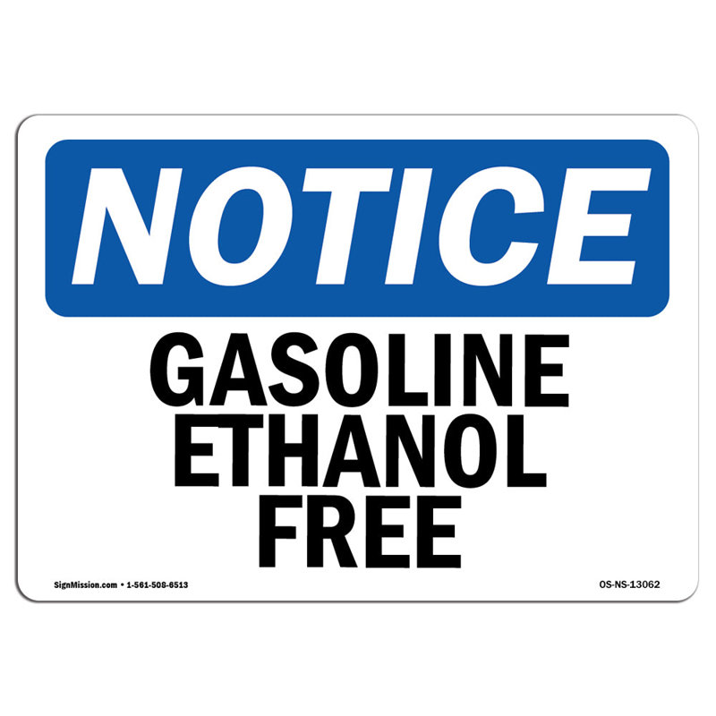 Enseigne sans essence et éthanol, H 12 po x l 18 po x P 0,1 po