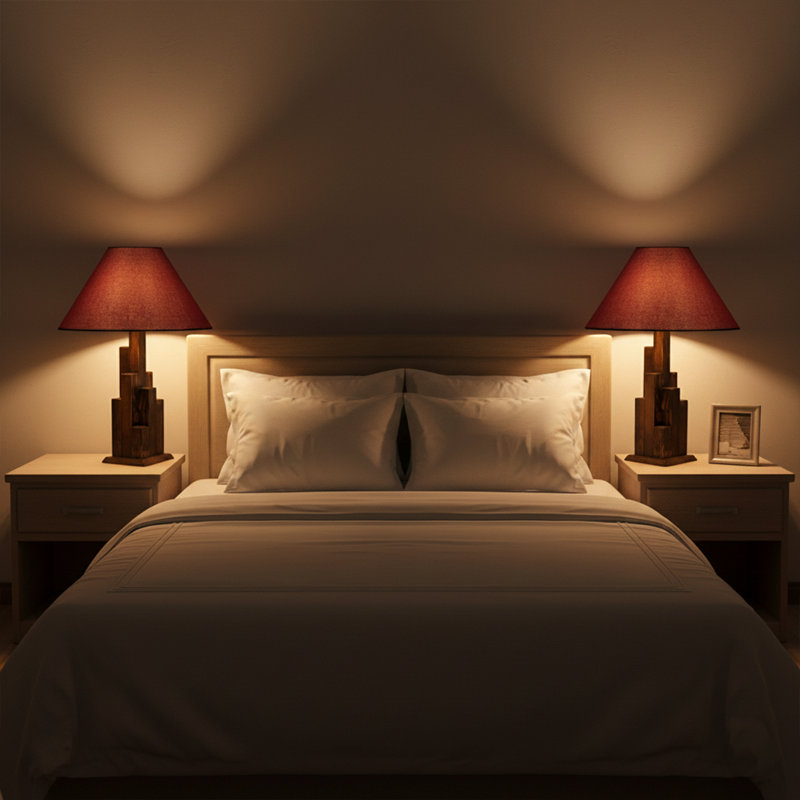 Lampe de table Skyline, Marron foncé, Bourgogne
