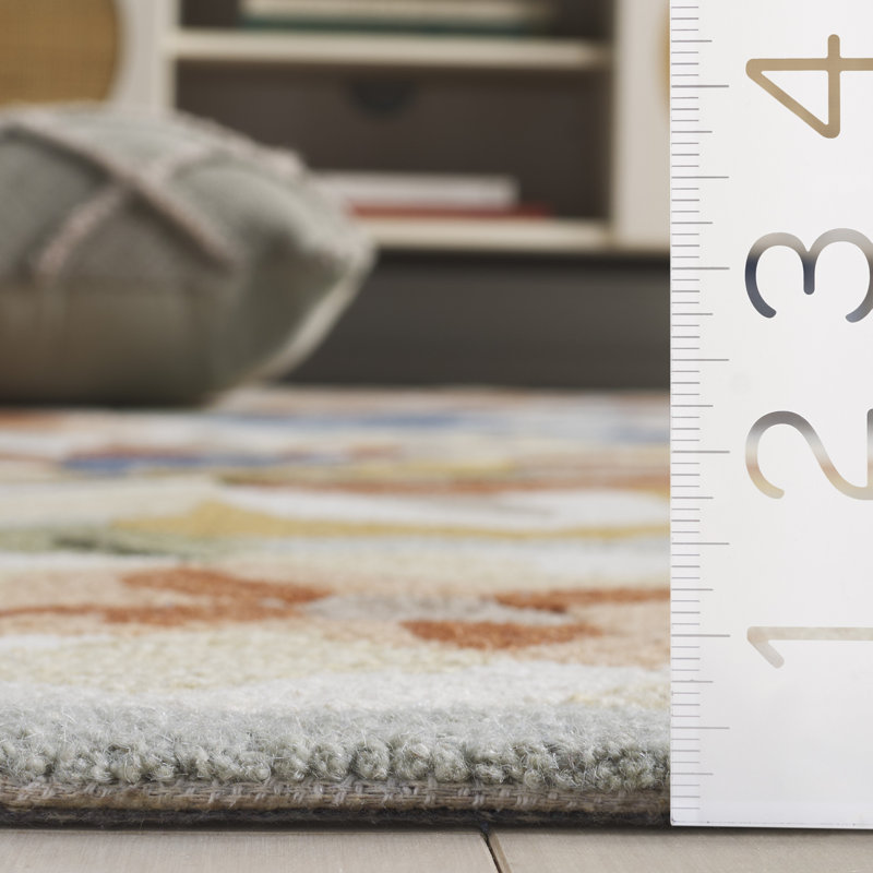 Jardin Hand Tufted Wool; Cotton Floral Indoor Rug, Square 6'