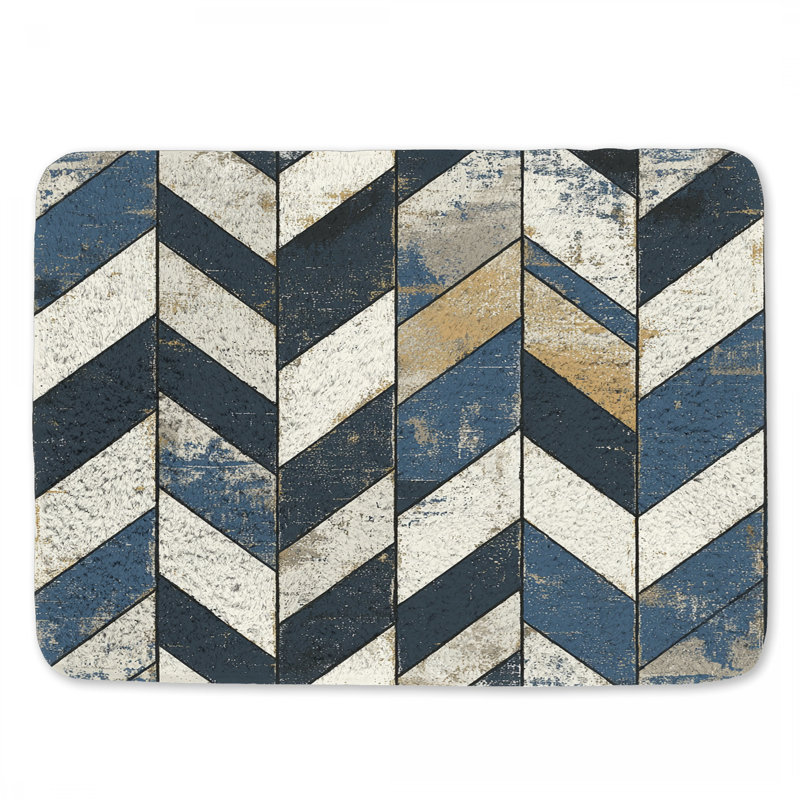 Tapis de bain à motif géométrique abstrait Boho, L 34 po x l 21 po