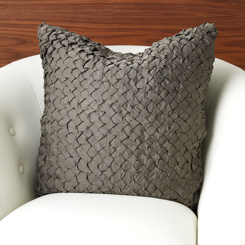 Square Pillow Cover & Insert, Gray