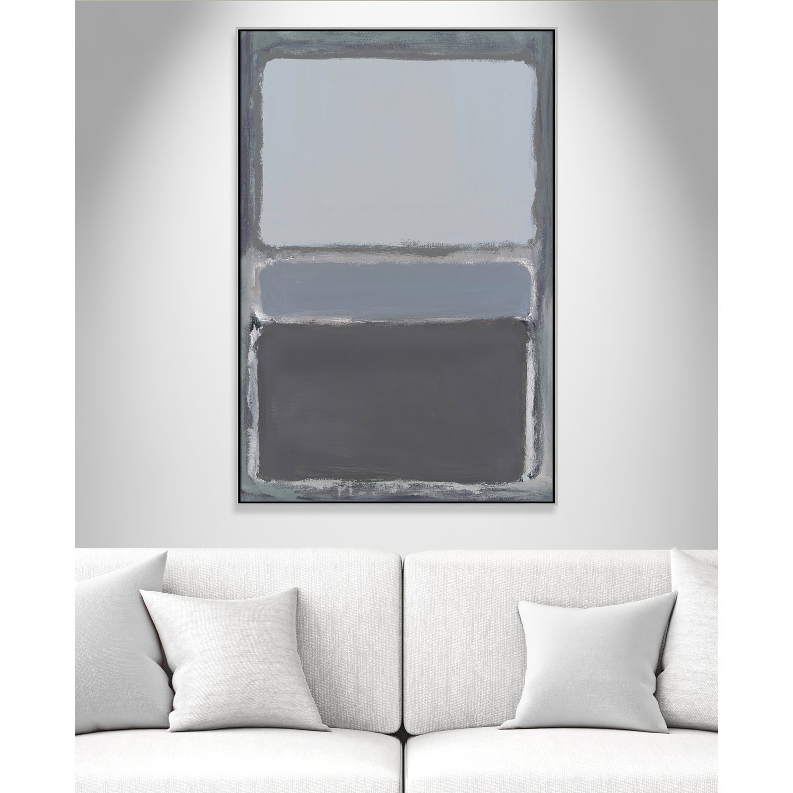 Cade "Morning Dew 2" Print by Filippo Ioco, 61.5" H x 41.5" W x 2" D, Silver Framed Canvas