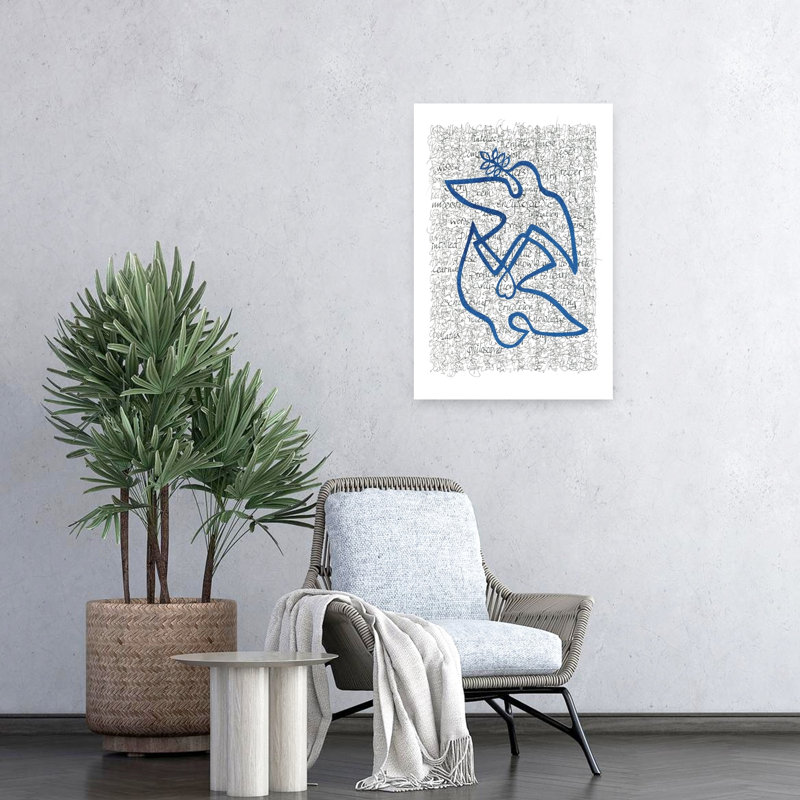 Peace Doves Of Knowledge Contemporary Bird Wall Art Print 1 Piece Wrapped Canvas Wall Art, 60.96cm H x 40.64cm W