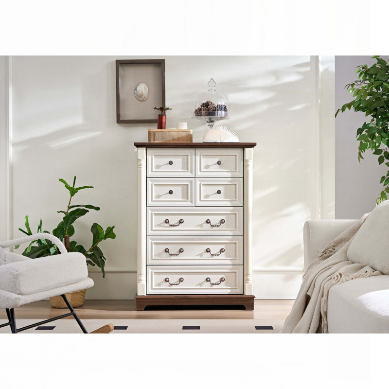 Commode 7 tiroirs en bois avec rangement