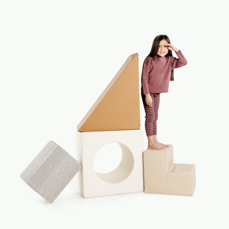 Gathre Block Playset, Ivory/Camel/Stone Stripe/Millet