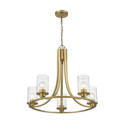 Beckett 5 - Light Dimmable Wagon Wheel Chandelier
