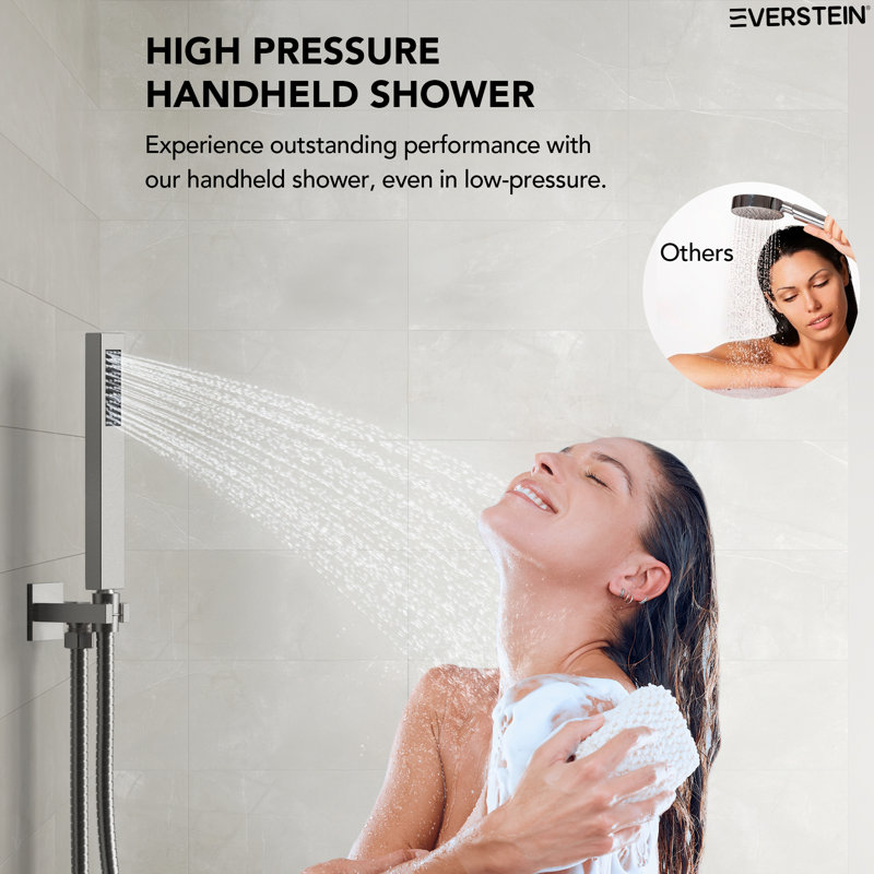 Système de douche numérique à double pomme de douche, robinet de douche à pluie de plafond de 12 po avec douche à main