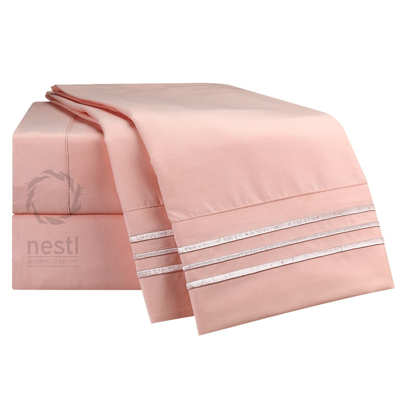 Striped Sheet Set, Queen Sheet Set + 1 Fitted Sheet + 1 Pillowcase