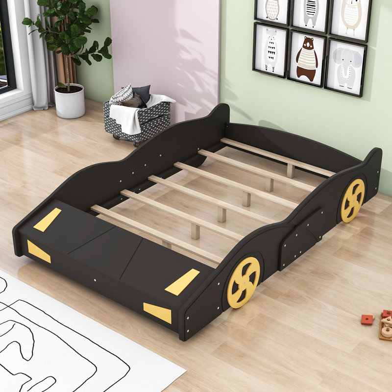 Jaqui Full Cars Bed by Trinx, Black