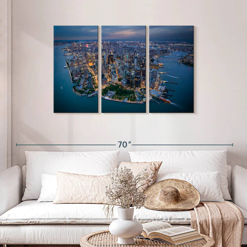 Nicci, New York, vue du ciel, H 28 po x l 45 po