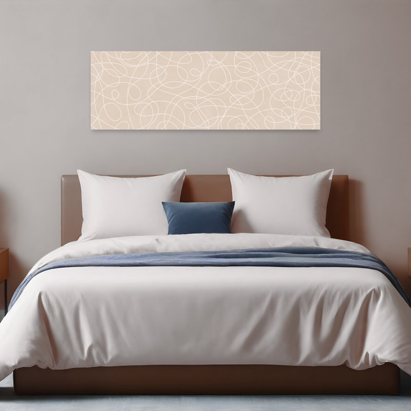 «Neutral Abstract Lines Abstract Contemporary Elegant Art mural», H 48 po x l 16 po