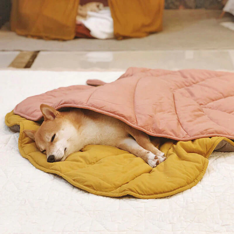  Leaf Shape Pet Blanket, Ginkgo Yellow