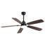 Ventilateur de plafond 52 pouces noir Classics avec lumière DEL à intensité variable 6 vitesses et 5 pales pour moteur