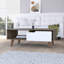 Table basse Hambourg 2.0, une tablette ouverte, un tiroir, une table