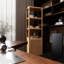 Armoire de rangement mince et haute avec porte à volet et tablettes à 3 niveaux