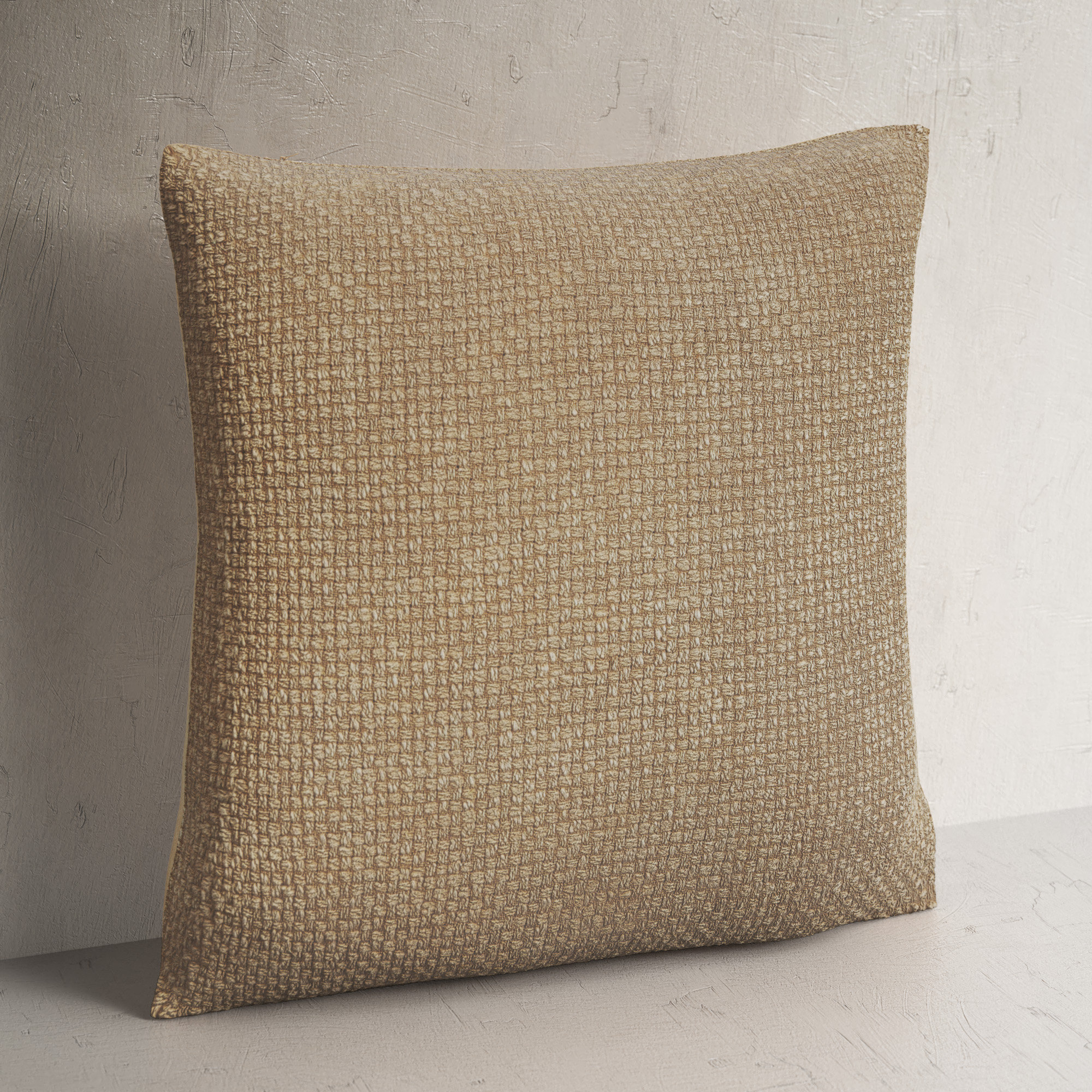 Clovis Cotton Throw Pillow, 18" x 18", Pillow Cover Only - No Insert, Wheat