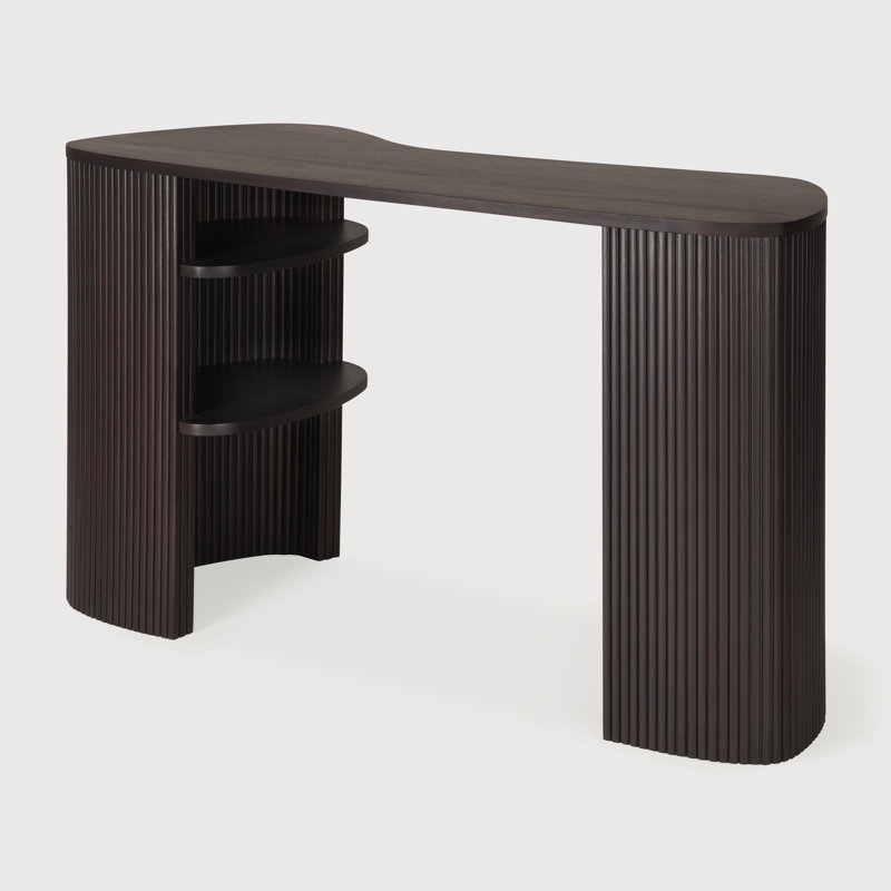 Roller Max Solid Wood Executive Desk, Dark Brown
