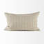 Housse de coussin lombaire à rayures beiges et dorées