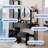   Full-length Mirror With Round Mirror And Touch-control 3-colour Adjustable Led Lights Vanity With Large Tabletop And Multi-tiered High-capacity Storage Space-809095026