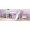 Lit mezzanine simple bas avec glissade, échelle, barrières de sécurité, lit mezzanine simple en bois d'hévéa