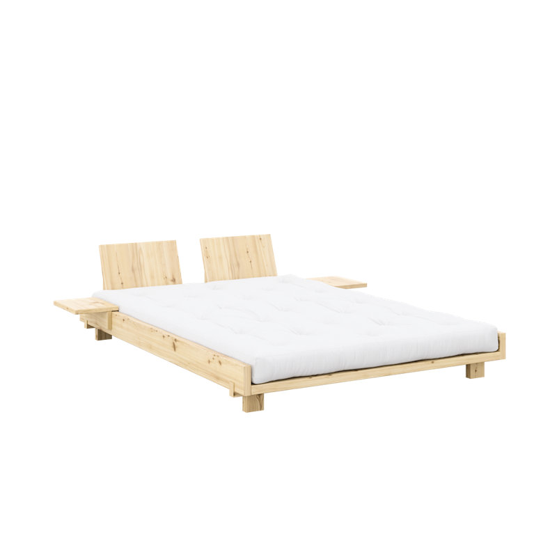 SOCIAL BED W. 2 PCS BACK RESTS AND 2 PCS SIDE TABLES, FSC certified pine wood, Made in Europe, Scandinavian Design
