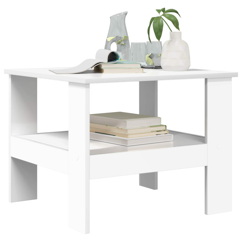 Coffee Table with Storage, White