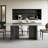 Modern 63" Sintered Stone Dining Table With 6 Upholstered Chairs, 7-Piece Contemporary Dining Table Set, Rectangular Kitchen Table And Chairs Set For 6 People-756613620
