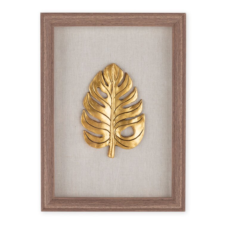 Gild Golden Leaves 3 Shadow Box by Gild