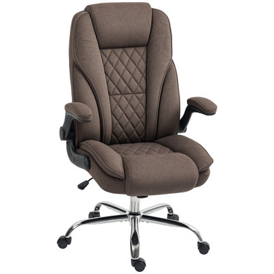 High Back Office Chair, Diamond Fabric Executive Desk Chair with Swivel Wheels by Latitude Run