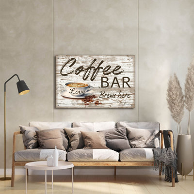 'Shiplap Coffee Sign B' by Jean Plout Acrylic Glass Wall Art