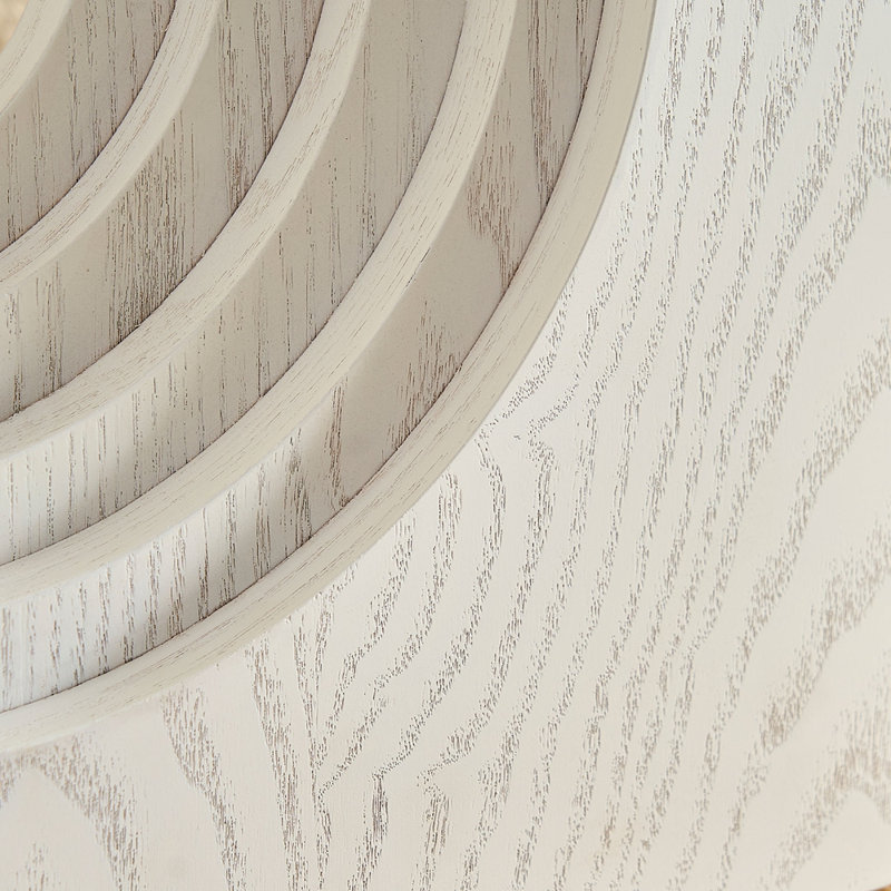 Console étroite de 47,24 pouces au design bouclé unique, Blanc