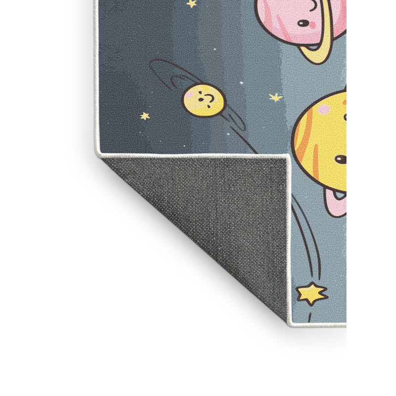 Tapis pour enfant Annalissa Space Planets Astronauts, Rectangulaire 8 pi x 12 pi