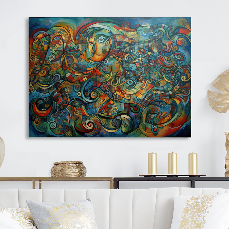 Abstracted Vibrant Expressions III sur impression métallique, H 12 po x l 20 po x P 1 po