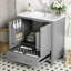 Meuble-lavabo gris 30 po, construction en bois massif, lavabo simple, organisé avec 2 portes et 1 tiroir, meuble-lavabo. Rangement, objet décoratif