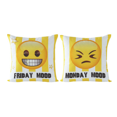 Housse de coussin en coton Emoji Mood