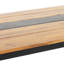 Table de salle à manger moderne avec structure en bois et revêtement en poudre, hauteur 75 cm, profondeur 175 cm, largeur 89 cm, style classique, résistante aux intempéries, plateau noir uni, aspect déchiré.