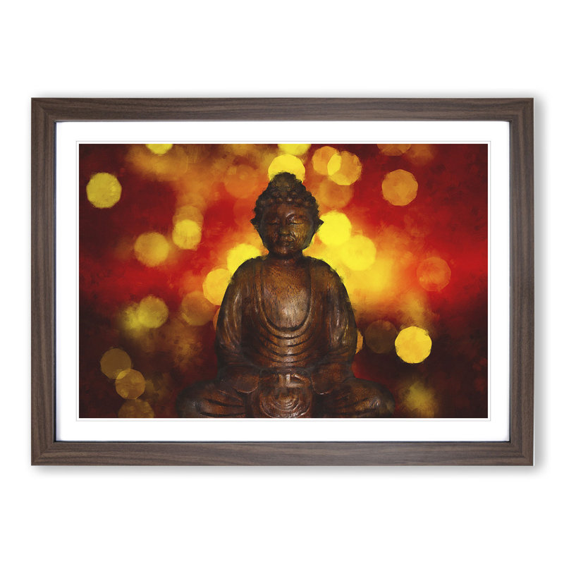 Buddha Statue Vol.2 - Picture Frame Painting, 48cm H x 65cm W x 2cm D, Walnut