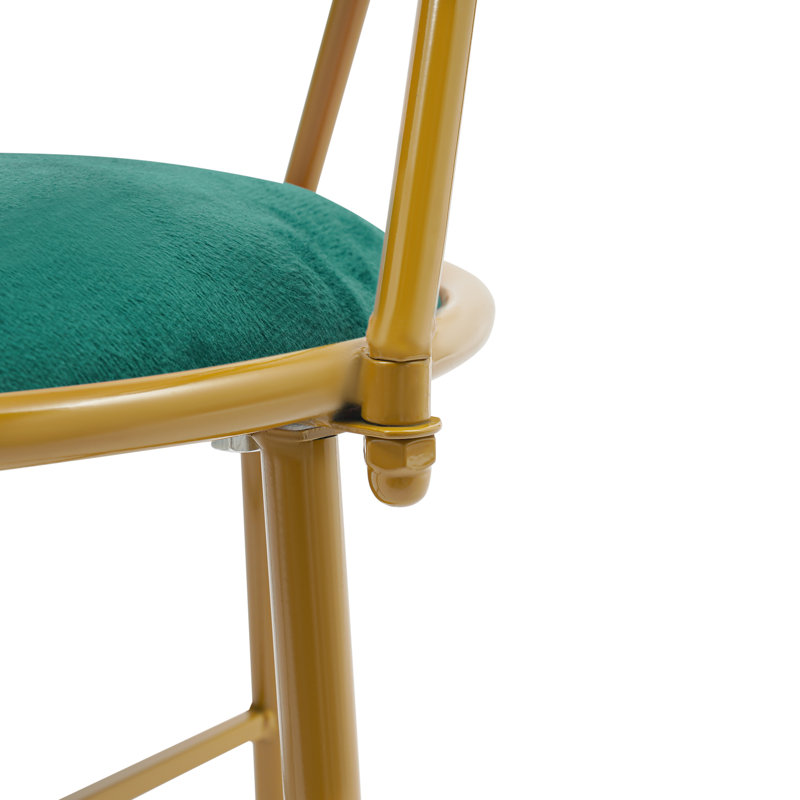 Fauteuil à dossier papillon 13,39 po, Velours, Vert