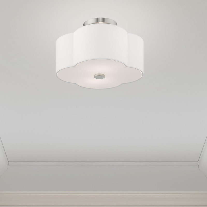 Plafonnier semi-encastré 2 lumières Vino, H 8,5 po x l 13 po x P 13 po