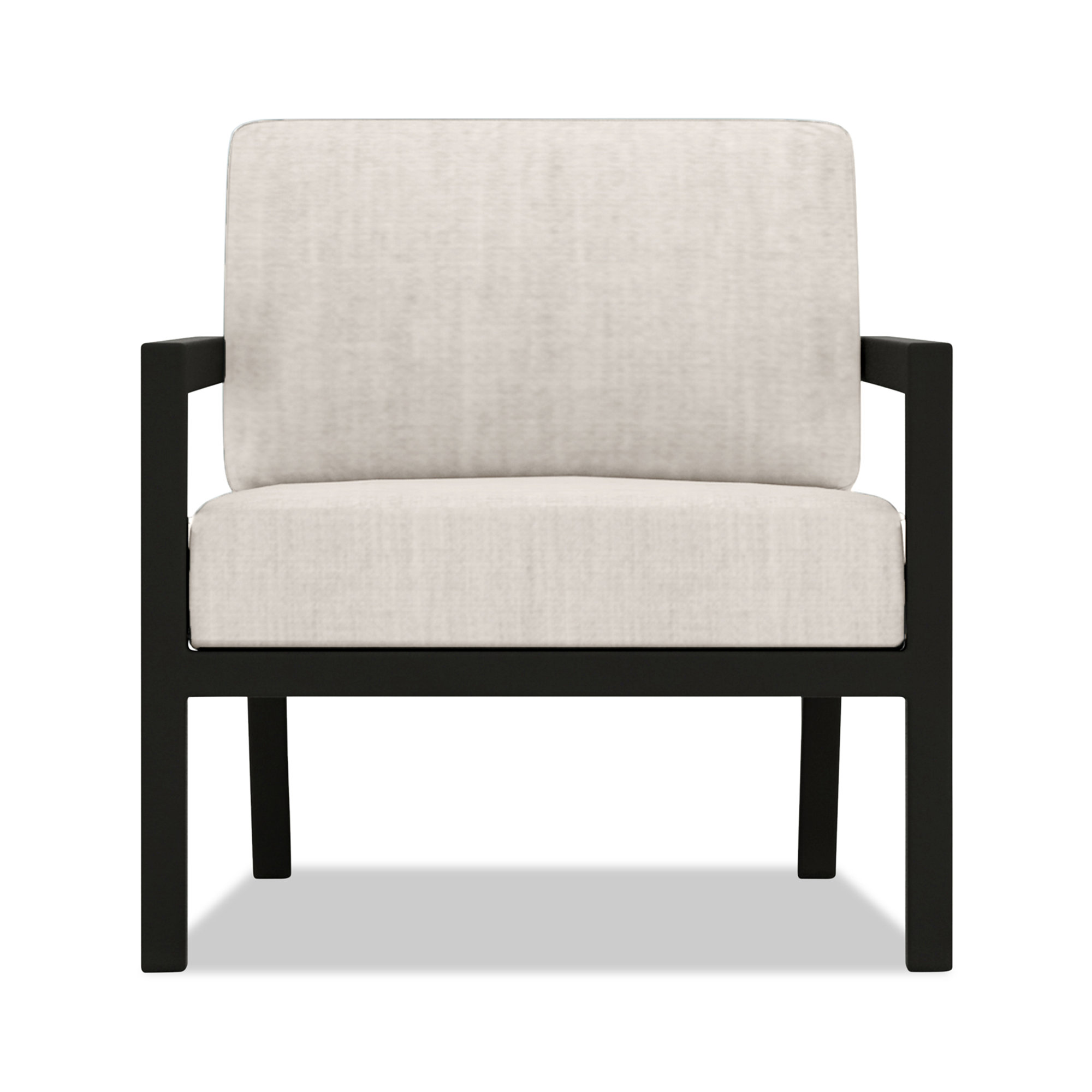 Vivant Patio Chair with Sunbrella® Cushions, Black, Cast Silver